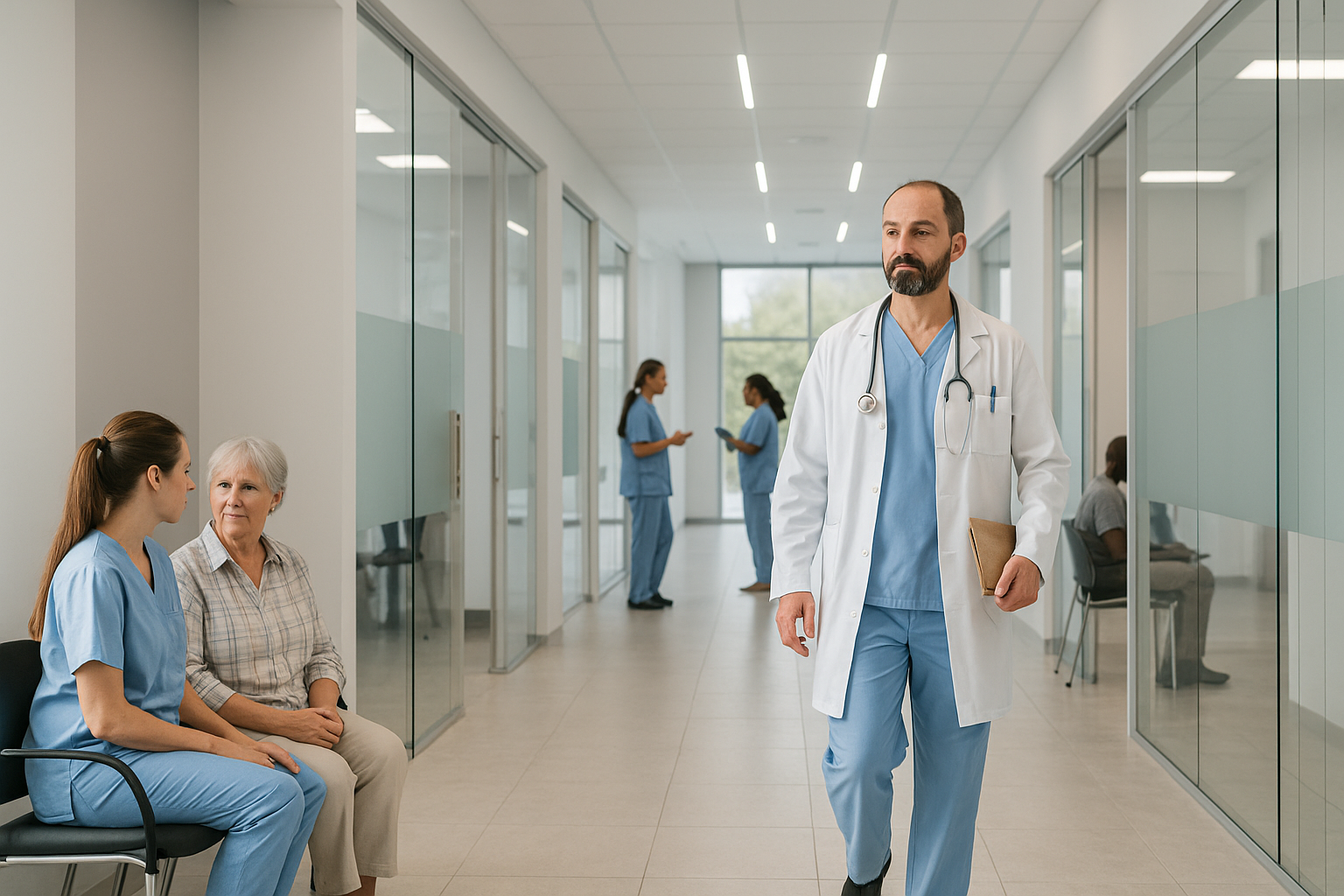 Healthcare team working efficiently in a newly renovated Ontario medical office