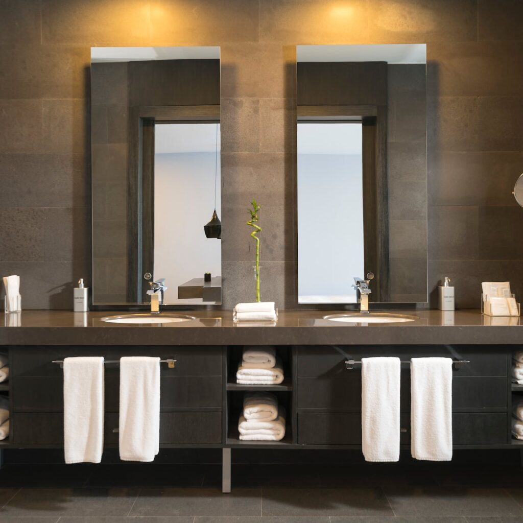 photo of mirrors in bathroom